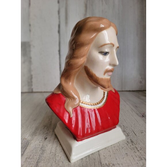 Vintage Easter Jesus head bust‎ unique Xmas home decor religious - Picture 2 of 8